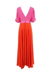 Two-tone dress with gathered sleeves - 2