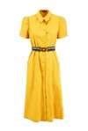 Cotton shirt dress with elastic waistband - 1