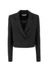 Blazer cropped in tinta unita - 1