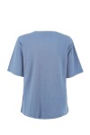 Ribbed T-shirt with shoulder pads - 2