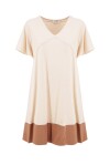 Two-tone V-neck dress - 1