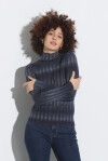 High neck sweater in ribbed lurex - 3