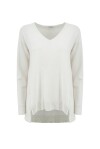 Maglia scollo a V con strass - 1