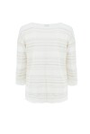 Striped boat neckline sweater in linen - 2