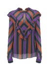 Multi-stripe blouse with ruffles - 1