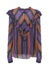 Multi-stripe blouse with ruffles - 2