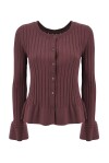 Ribbed knit micro-cardigan - 1