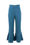 Fitted trousers with flounced bottom - 1