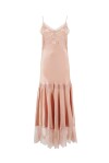 Vestito sottoveste in satin decorato con pizzo - 1