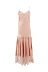 Satin slip dress decorated with lace - 1