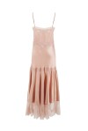 Satin slip dress decorated with lace - 2