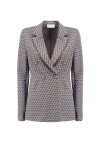 Blazer jacquard doppiopetto fantasia geometrica - 1