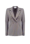 Geometric patterned double-breasted blazer - 1