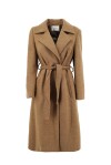 Long herringbone coat with belt - 1