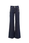 High-waisted flare jeans with buttons - 1