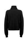 High neck sweater with ribbed sleeves - 2