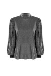 Lurex effect blouse with puff sleeves - 1