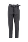 High-waisted trousers with belt - 1