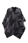 Maxi houndstooth patterned cape - 1
