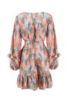Minidress in seta fantasia piume - 2