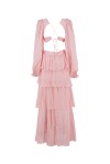 Long dress with flounces and balloon sleeves - 2