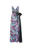 Maxi dress stampa floreale con pizzo - 1