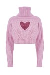 Cropped sweater with heart-shaped cut out - 1