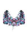 Floral print crop top - 1