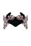Crop top effetto bustier fantasia floreale - 1