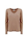 Maglia scollo a V in pura lana merinos - 1