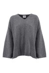 V-neck sweater in extrafine merino wool - 1