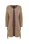 Cardigan in lurex con frange - 1