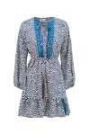 Short ethnic patterned dress in Indian silk - 1