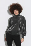 Lurex effect blouse with puff sleeves - 3