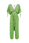 Ethnic patterned armhole jumpsuit in Indian silk - 1