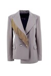 Blazer doppiopetto con frange - 1