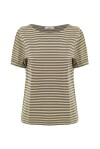 Striped boat neck sweater - 1