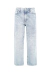 Jeans modello straight leg a vita alta - 1