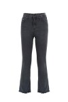 Mid-rise flare jeans in black denim - 1