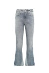 Jeans flare con spicchi laterali a contrasto sul fondo - 1