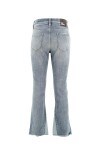 Jeans flare con spicchi laterali a contrasto sul fondo - 2
