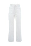 Jeans in denim bianco con decorazione di tasche sul fronte - 1