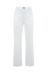 White denim trousers with front pockets decoration - 1