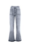 Wide leg jeans with front pockets decoration - 1