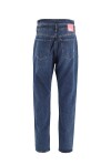 Mom-fit model denim with double belt - 2