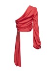 One-shoulder top in satin - 2