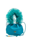 Mini bag a sacchetto con manico in tulle - 1