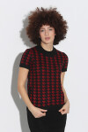 Houndstooth patterned knit top - 4