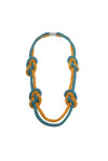 Two-tone necklace woven with knots - 1