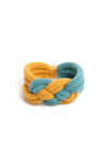 Two-tone bracelet woven with knots - 1